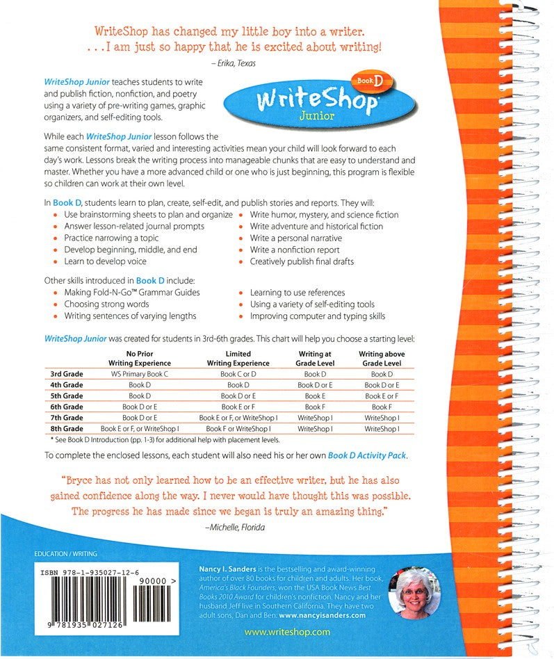 Write Shop Junior  Teacher's Guide, Book D