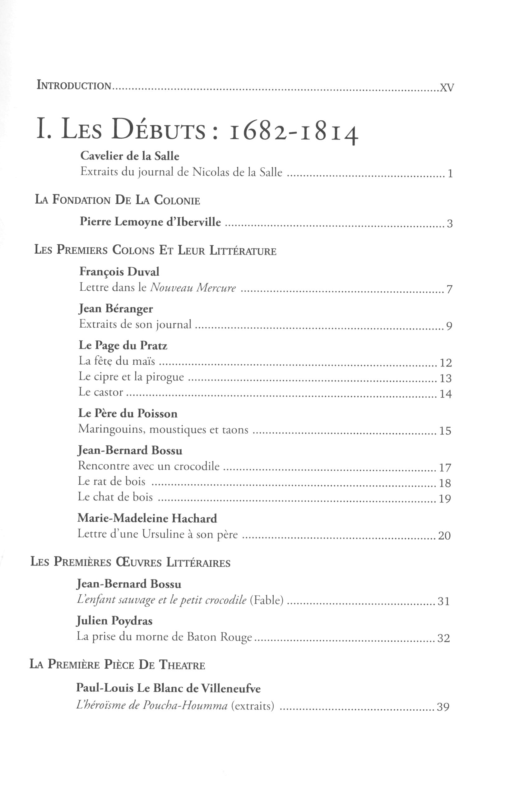 Anthologie de la litt&#233rature louisianaise d�expression fran&#231aise de 1682 &#224 nos jours (Anthology of French-language Louisiana literature)