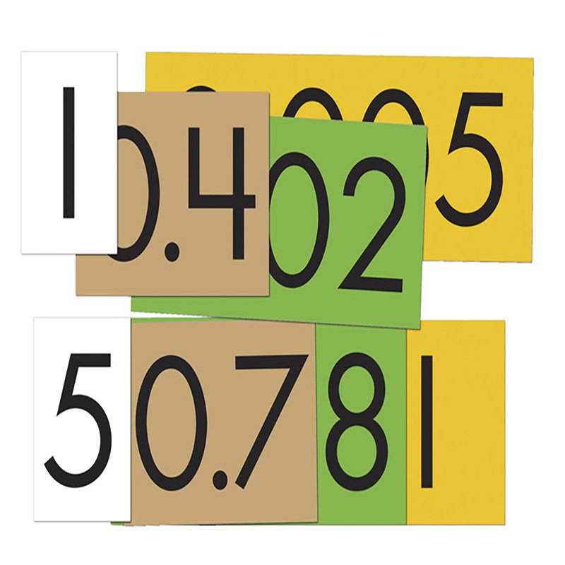 4-Value Decimals to Whole Numbers Place Value Cards Set, Grades 3-6