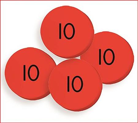 100 Tens (10) Place Value Discs Set