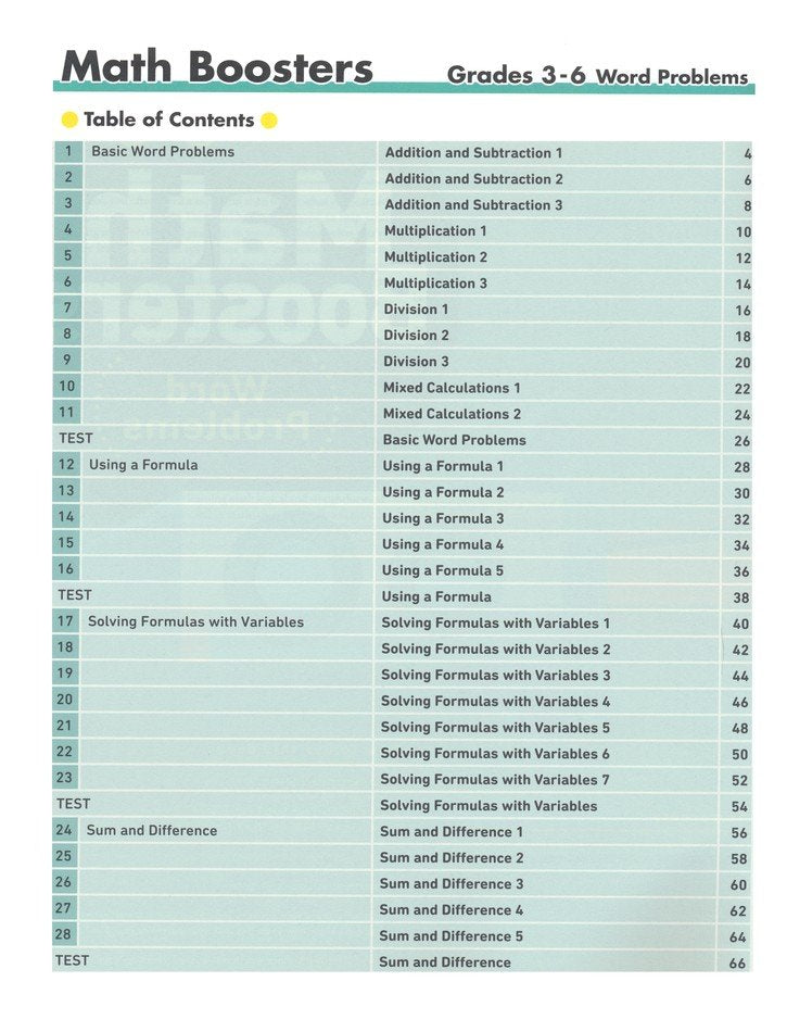 Math Boosters: Word Problems (Grades 3-6)