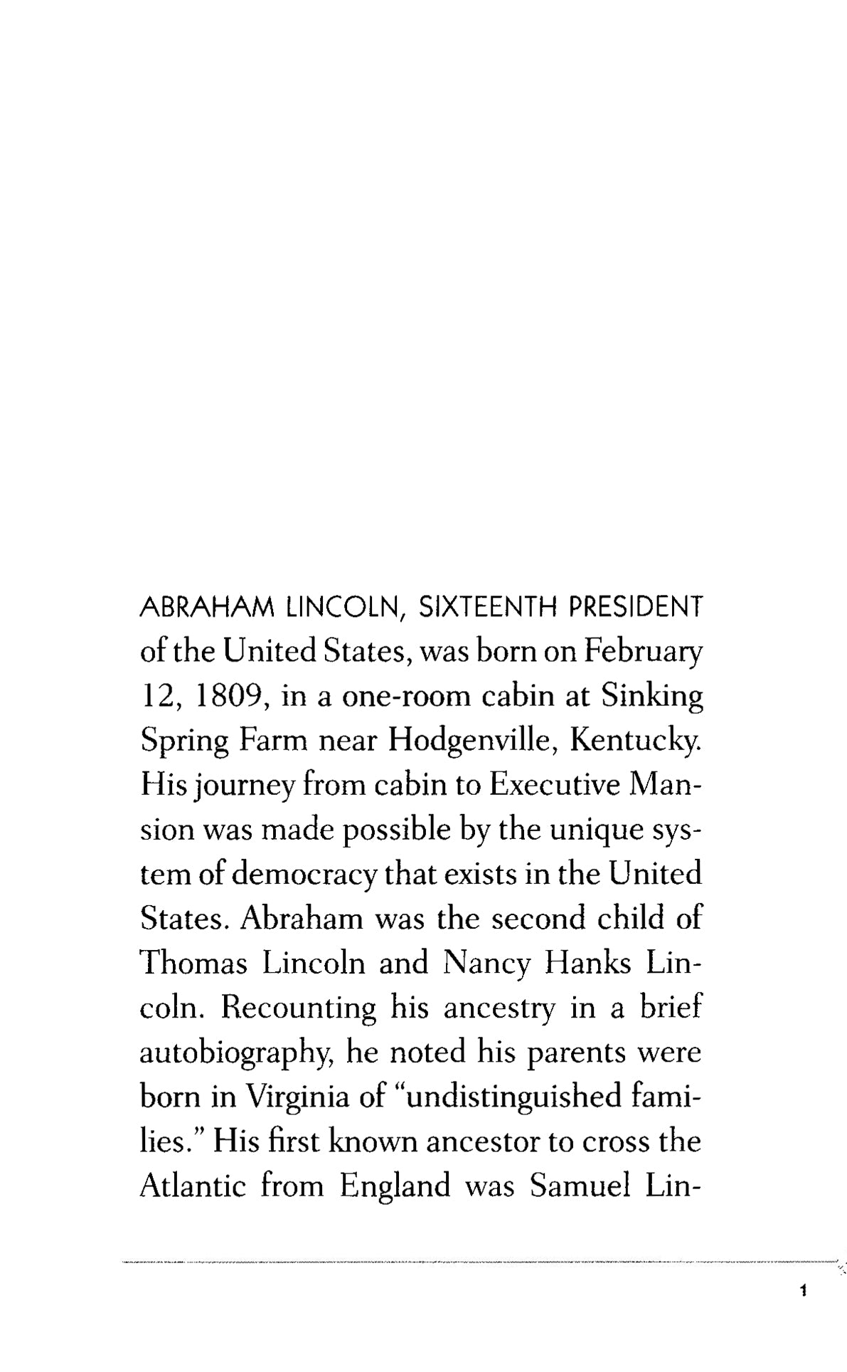 A Short Biography of Abraham Lincoln