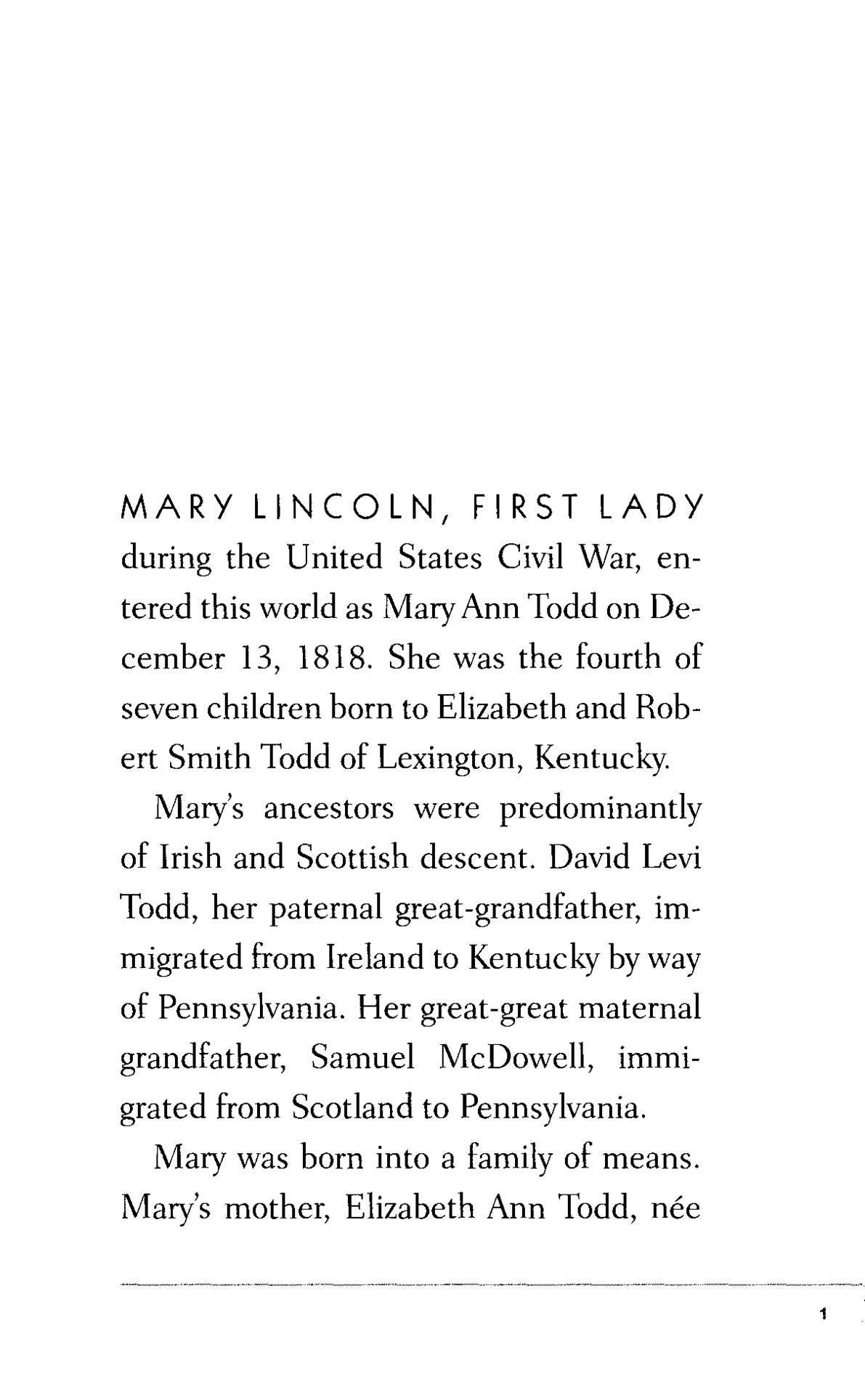 A Short Biography of Mary Lincoln