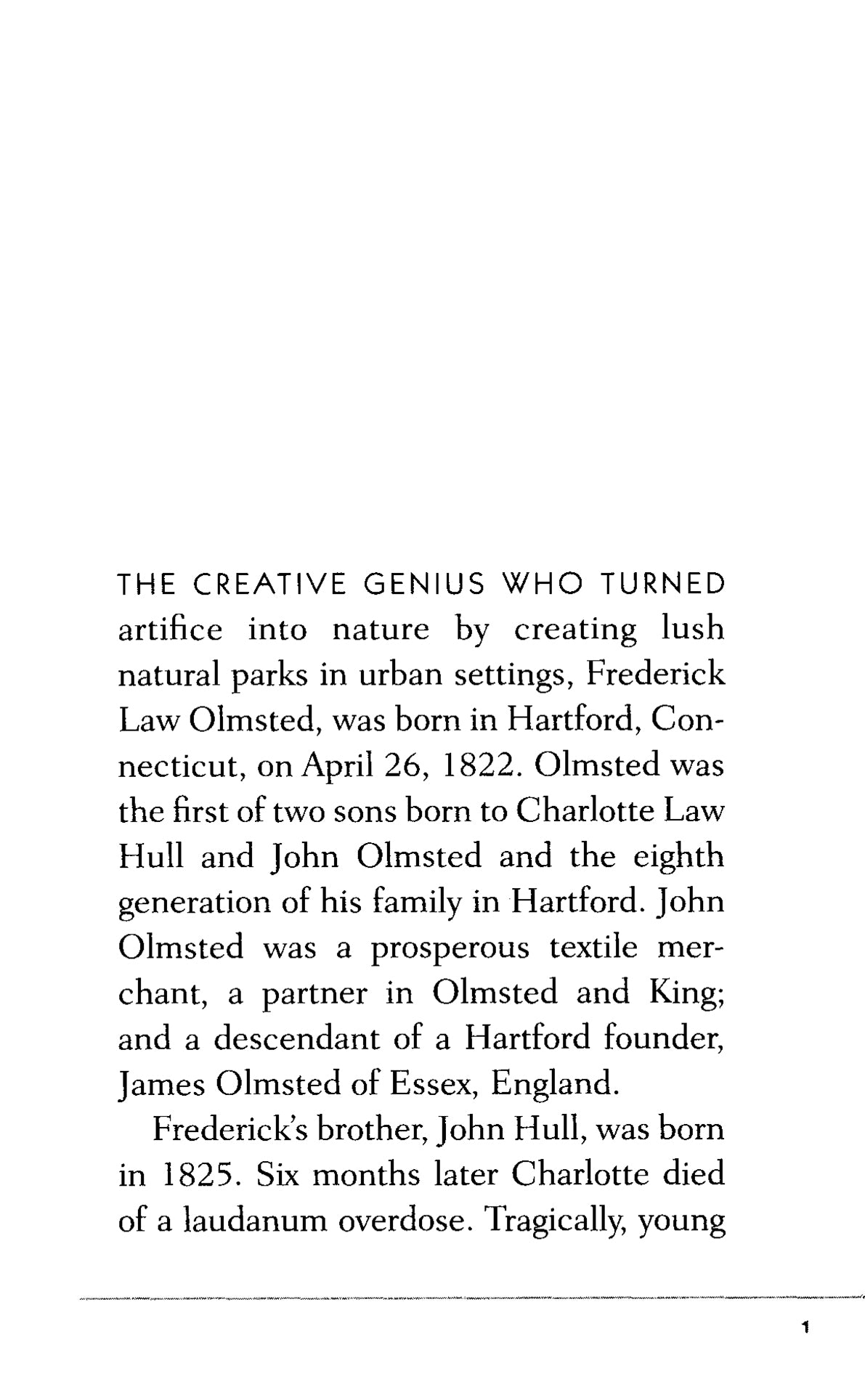 A Short Biography of Frederick Law Olmsted