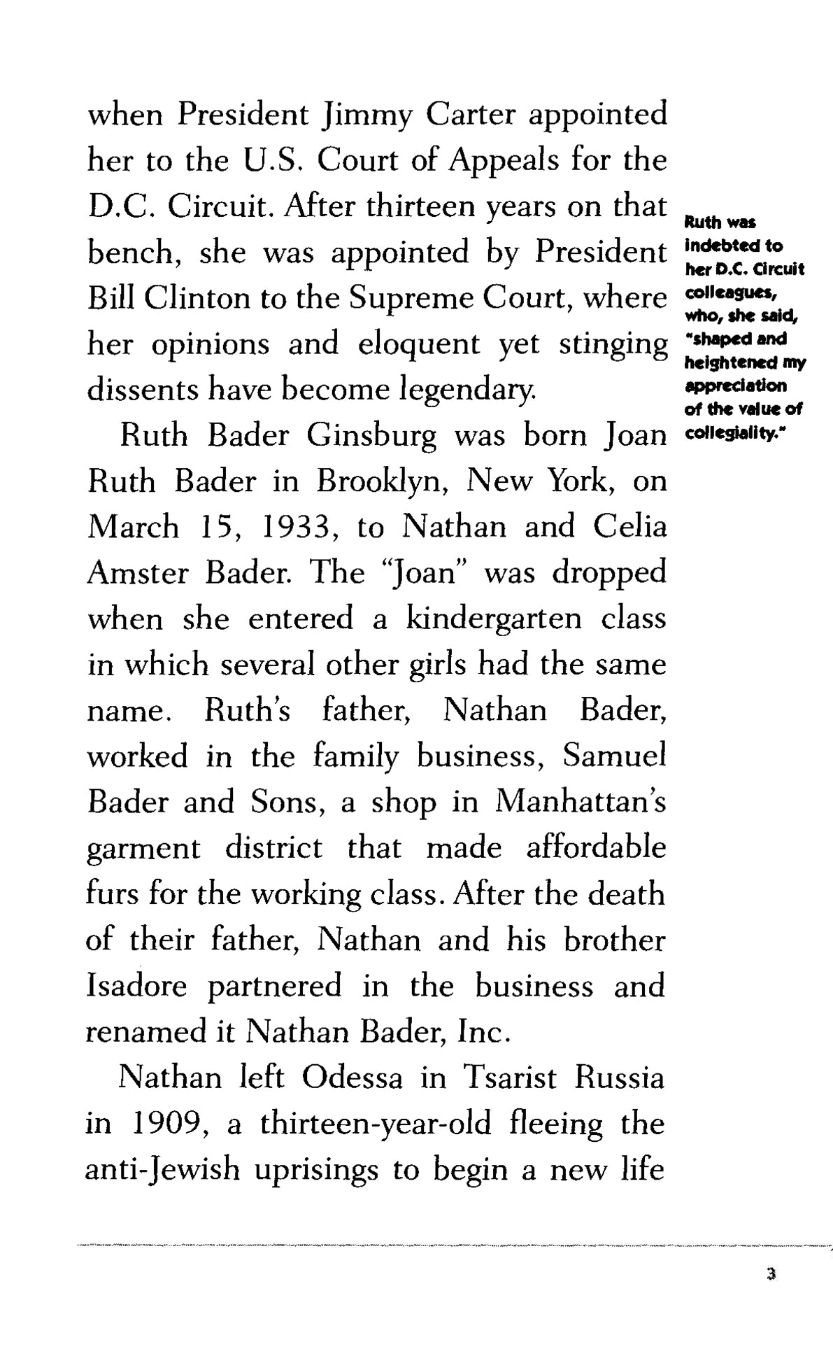 A Short Biography of Ruth Bader Ginsburg