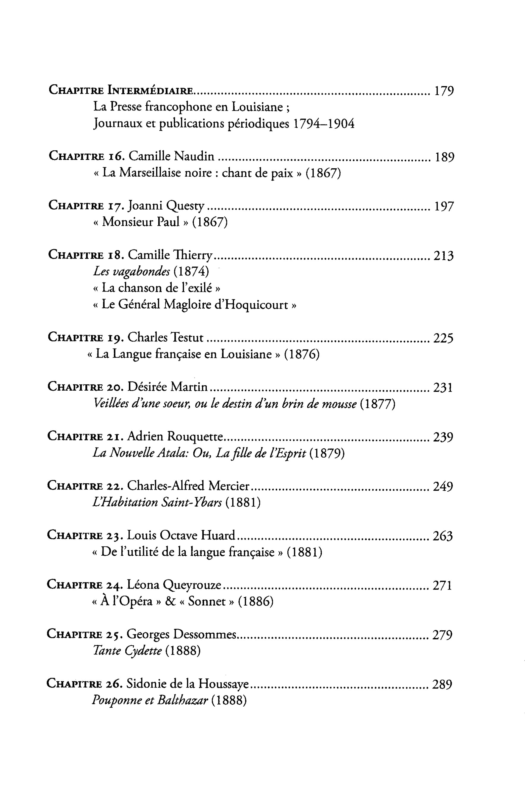 Parcours Louisianais: Panorama de la litt&#233rature francophone de Louisiane de ses origines &#224 1900 (Louisiana Route)