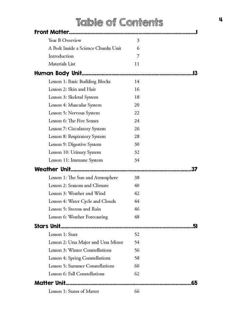 Science Chunks Year B Teacher Guide