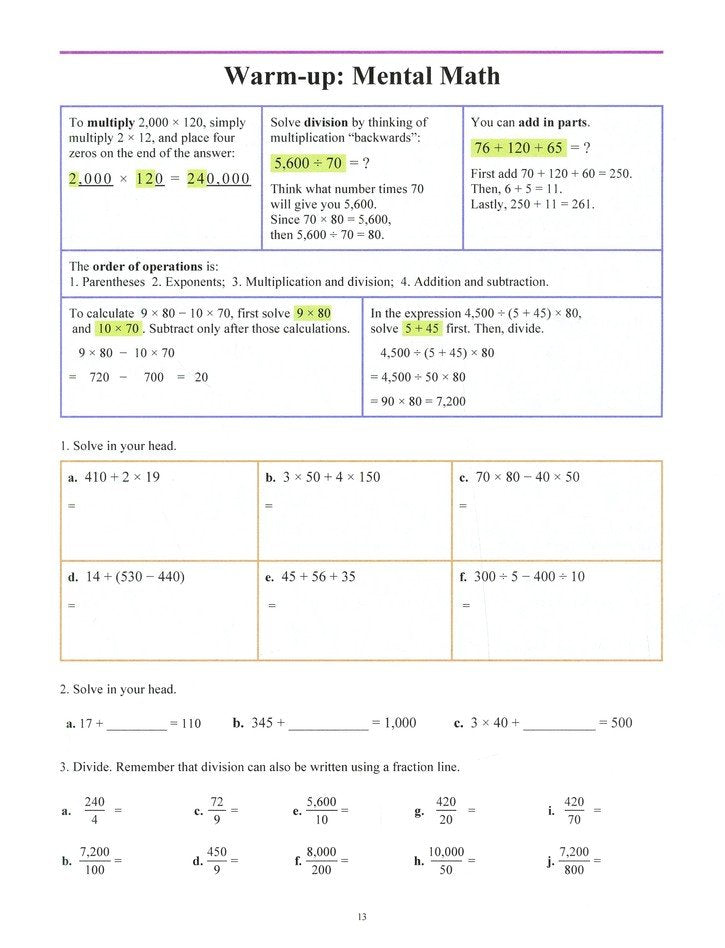 Math Mammoth Grade 6-A Worktext