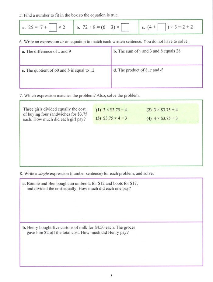 Math Mammoth Grade 5 Review Workbook