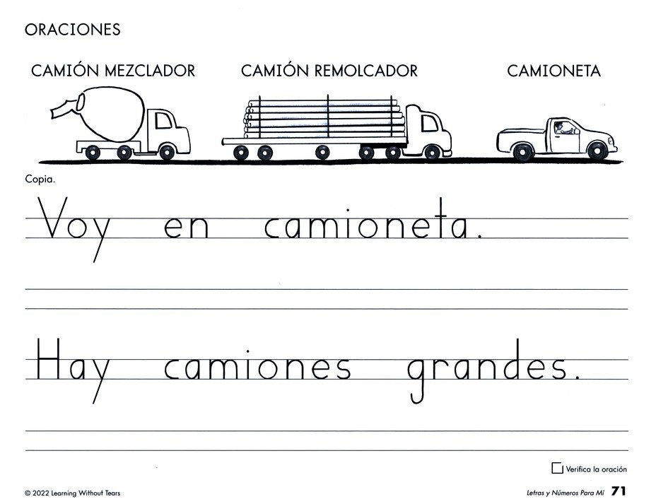 Letras y Numeros Para Mi Student Workbook (Grade K; 2022 Edition)