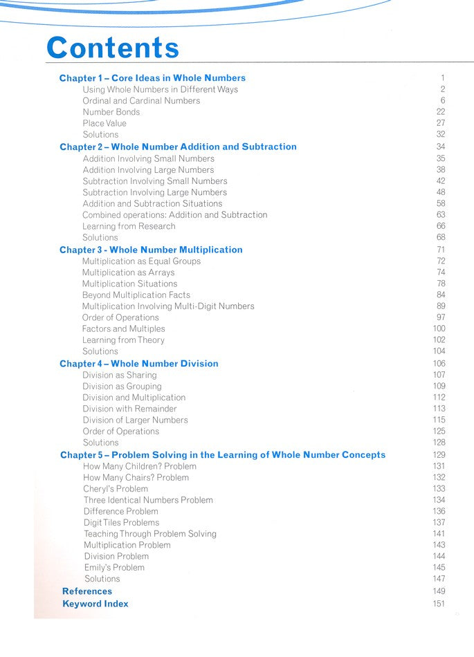 Teaching of Whole Numbers