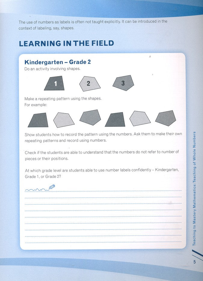 Teaching of Whole Numbers