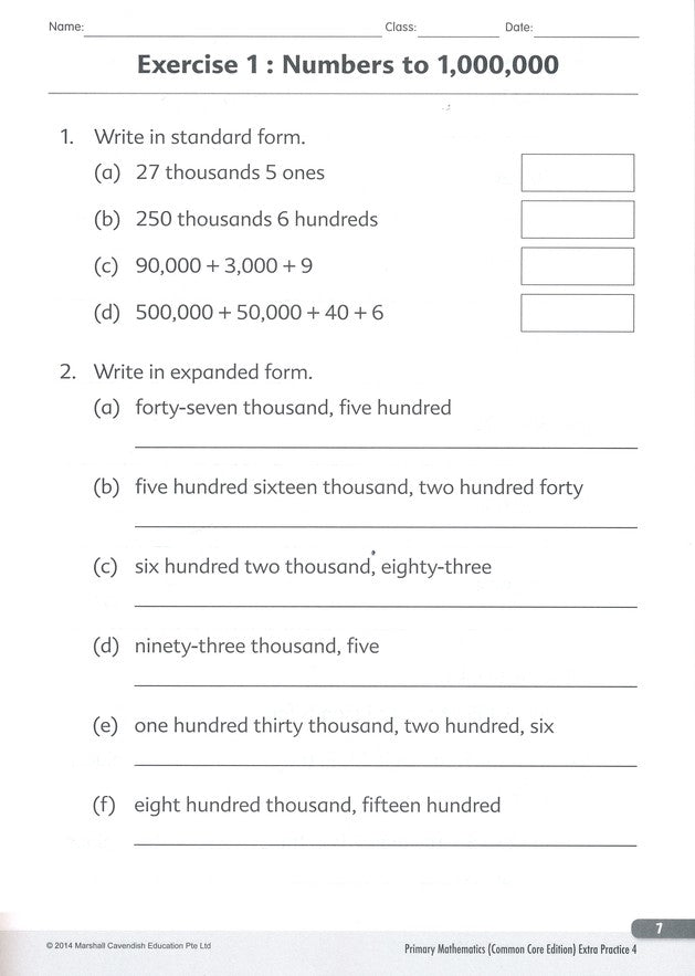 Primary Mathematics Extra Practice 4 Common Core Edition