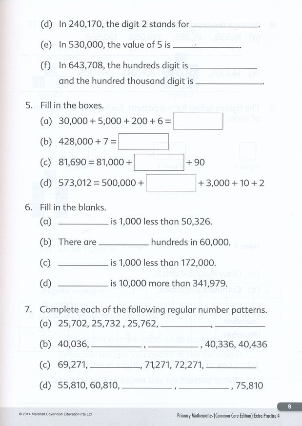 Primary Mathematics Extra Practice 4 Common Core Edition