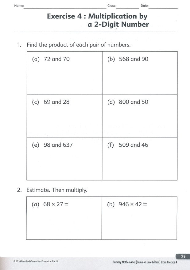 Primary Mathematics Extra Practice 4 Common Core Edition