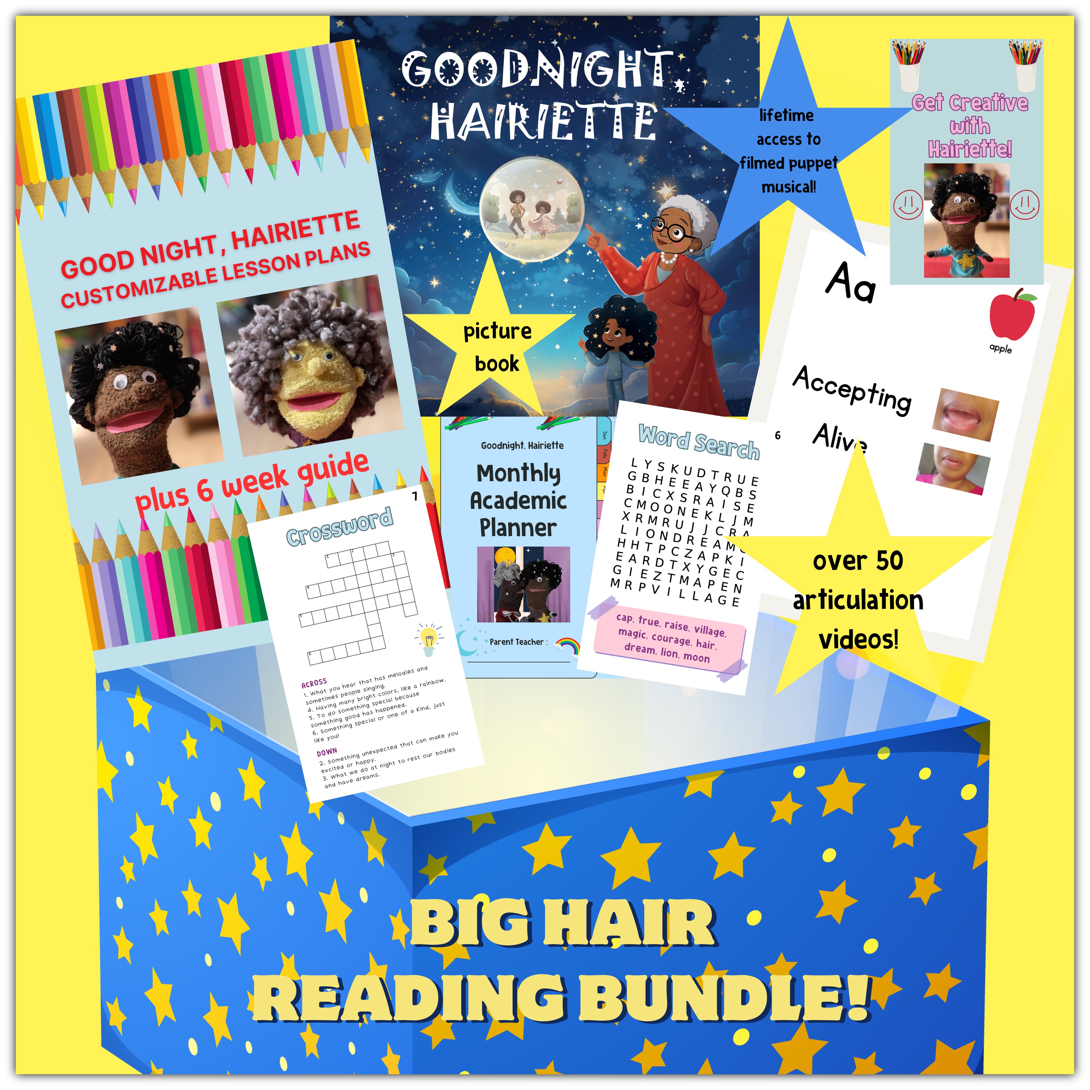 Goodnight, Hairiette and The Big Hair Reading Bundle